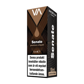 INNOVATION Senate E-juice has a mild and sweet taste of American tobacco and a soft caramel hint.