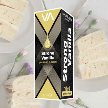 INNOVATION Strong Vanilla E-juice has a mild French vanilla and cream taste, lasting aftertaste.