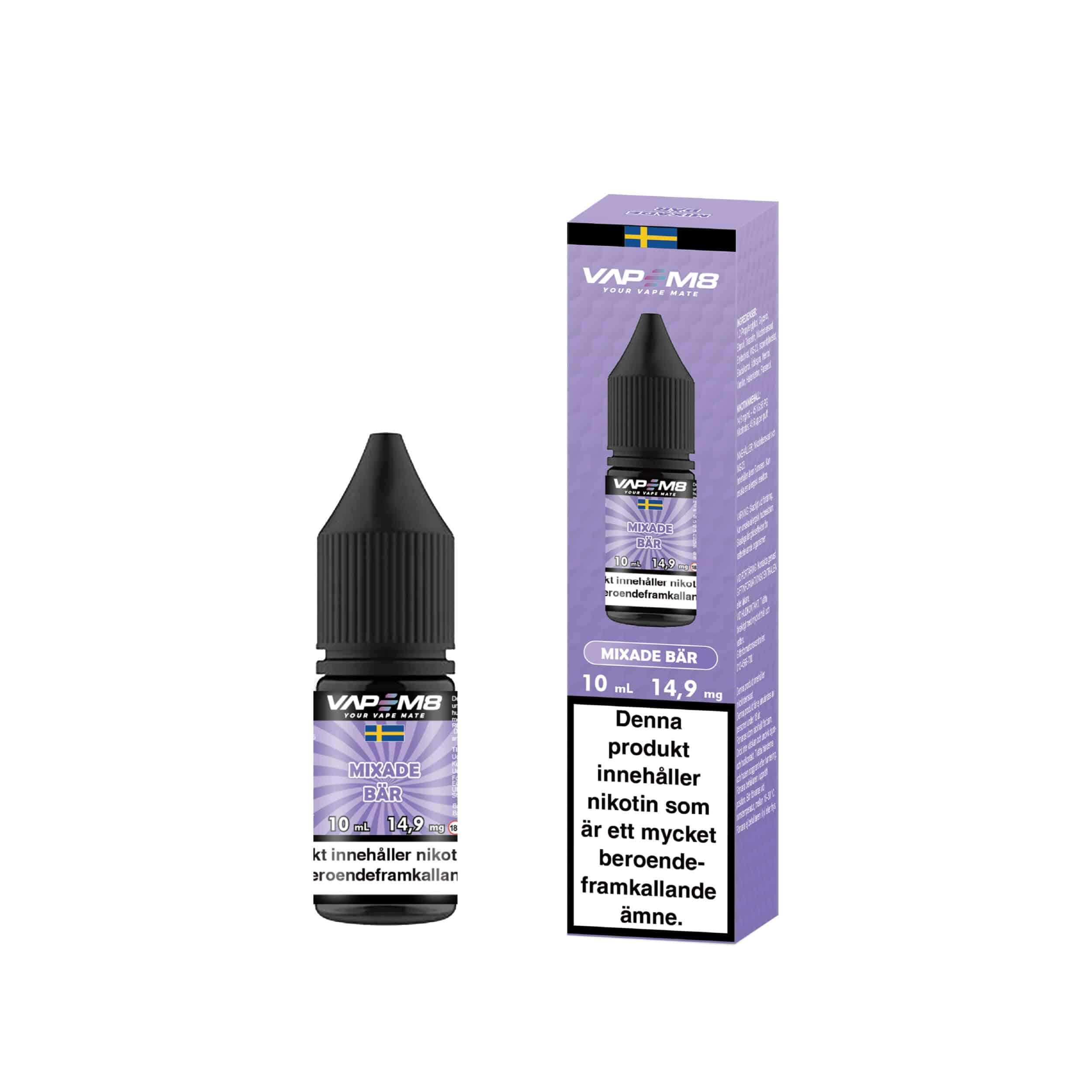 VM8 E-Juice Salt Mixade Bär 14.9mg 10ml – E-vätska med nikotin