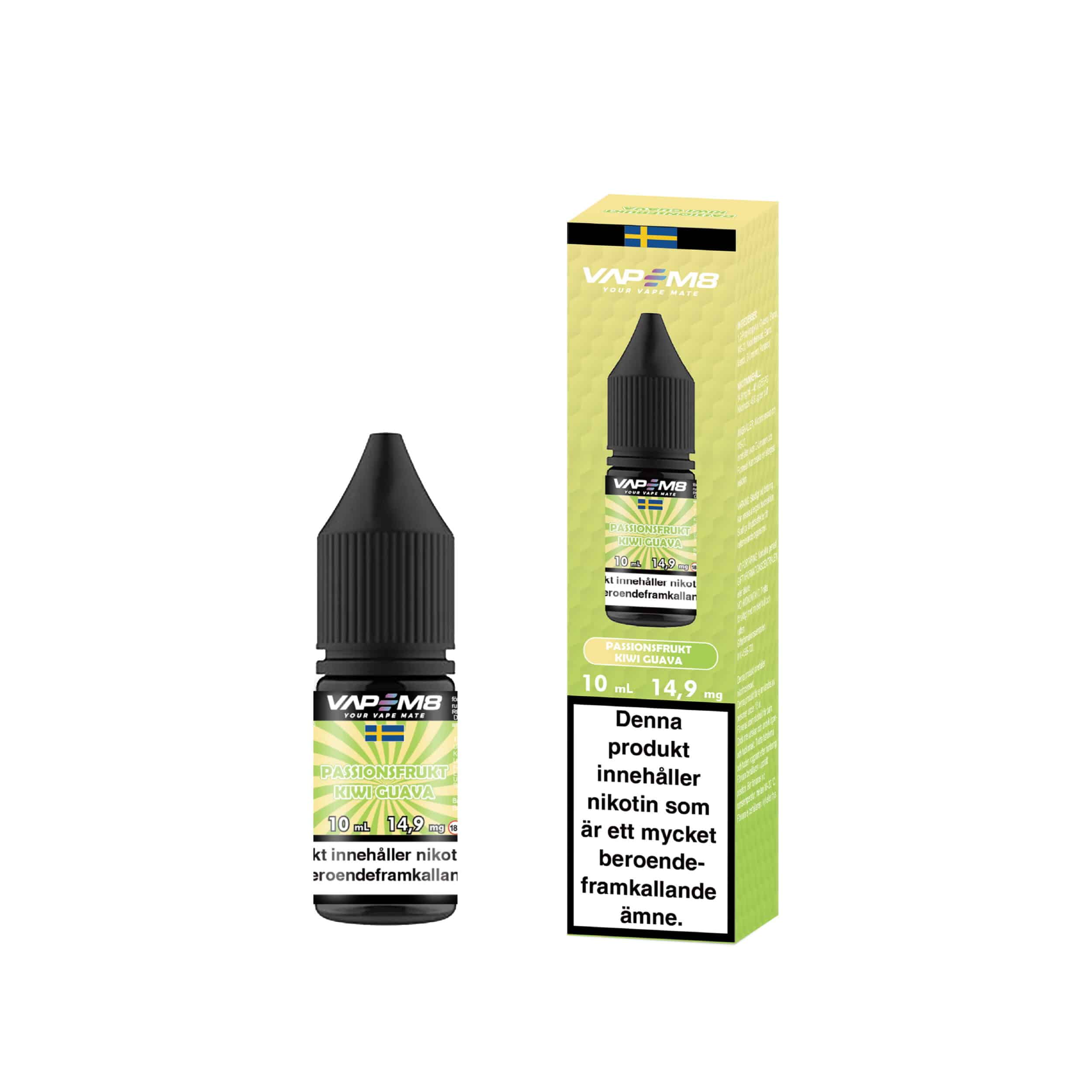 VM8 E-Juice Salt Passionsfrukt Kiwi Guava 14.9mg 10ml – E-vätska med nikotin