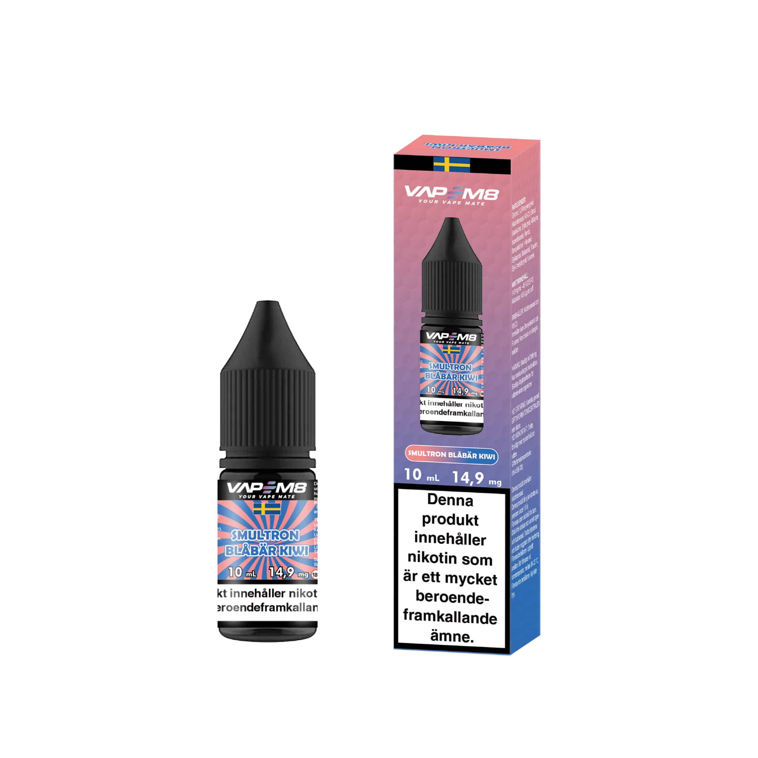 VM8 E-Juice Salt Smultron Blåbär Kiwi 14.9mg 10ml – E-vätska med nikotin